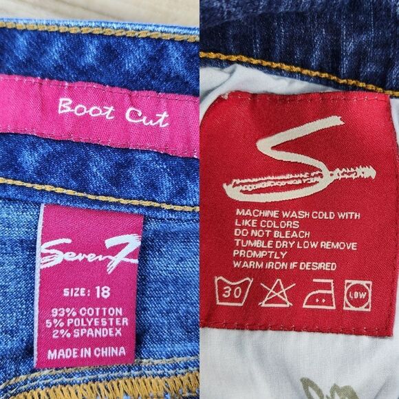 💇♀️Seven7 Blue Dark Wash Bootcut Jeans Size 18 - Picture 11 of 13